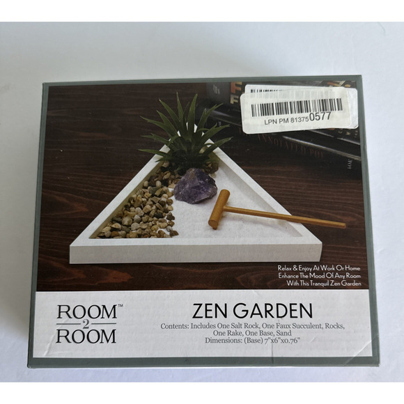 Room 2 Room Zen Garden Gift Beach Sand Rake Desktop Plant Salt rock NEW - Picture 2 of 2